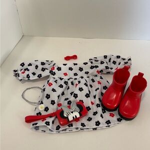 Disney ily 4ever Minnie Mouse White Dress with Red Boots and Accessories